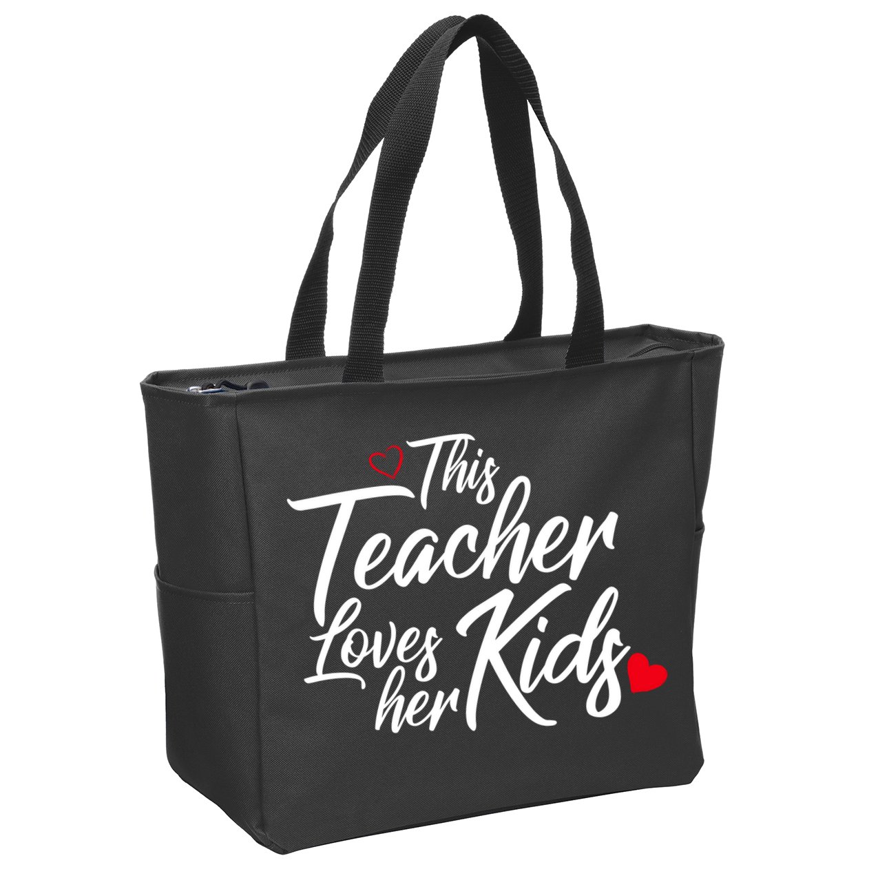 Valentine's Day This Teacher Loves Her Kids Zip Tote Bag