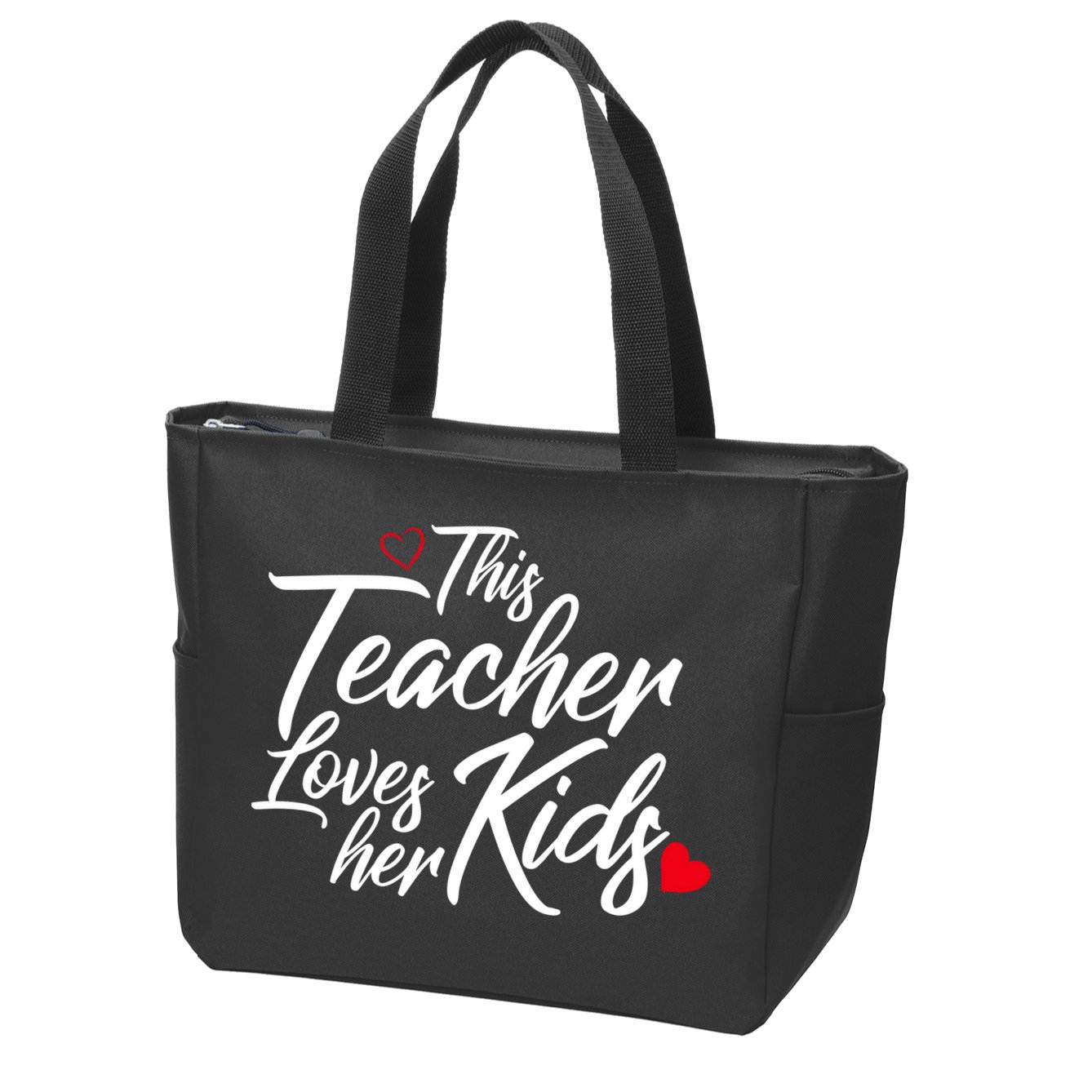 Valentine's Day This Teacher Loves Her Kids Zip Tote Bag