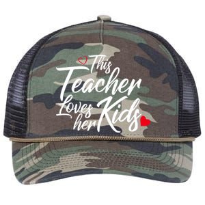 Valentine's Day This Teacher Loves Her Kids Retro Rope Trucker Hat Cap