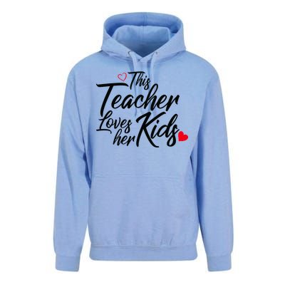 Valentine's Day This Teacher Loves Her Kids Unisex Surf Hoodie