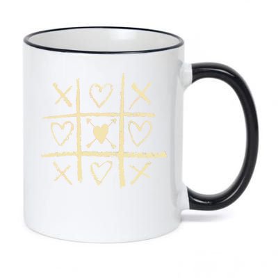 Valentine's Day Tic Tac Toe Love Hearts 11oz Black Color Changing Mug