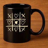 Valentine's Day Tic Tac Toe Love Hearts 11oz C Handle Ceramic Mug