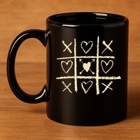 Valentine's Day Tic Tac Toe Love Hearts 11oz C Handle Ceramic Mug