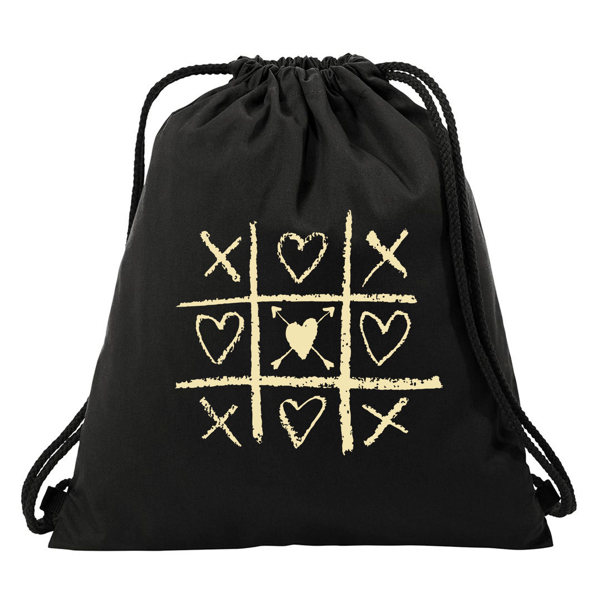 Valentine's Day Tic Tac Toe Love Hearts Drawstring Bag