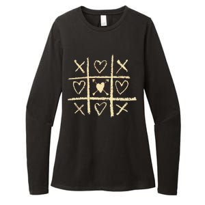 Valentine's Day Tic Tac Toe Love Hearts Womens CVC Long Sleeve Shirt