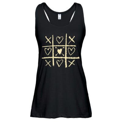 Valentine's Day Tic Tac Toe Love Hearts Ladies Essential Flowy Tank