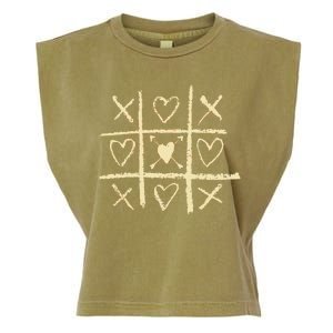 Valentine's Day Tic Tac Toe Love Hearts Garment-Dyed Women's Muscle Tee