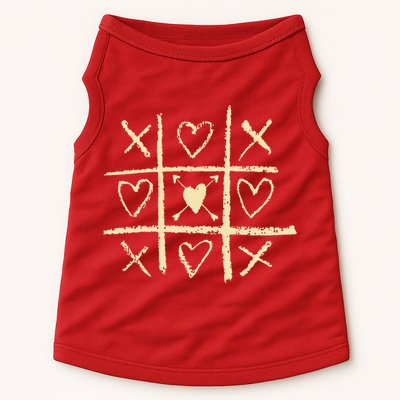 Valentine's Day Tic Tac Toe Love Hearts Doggie Tank