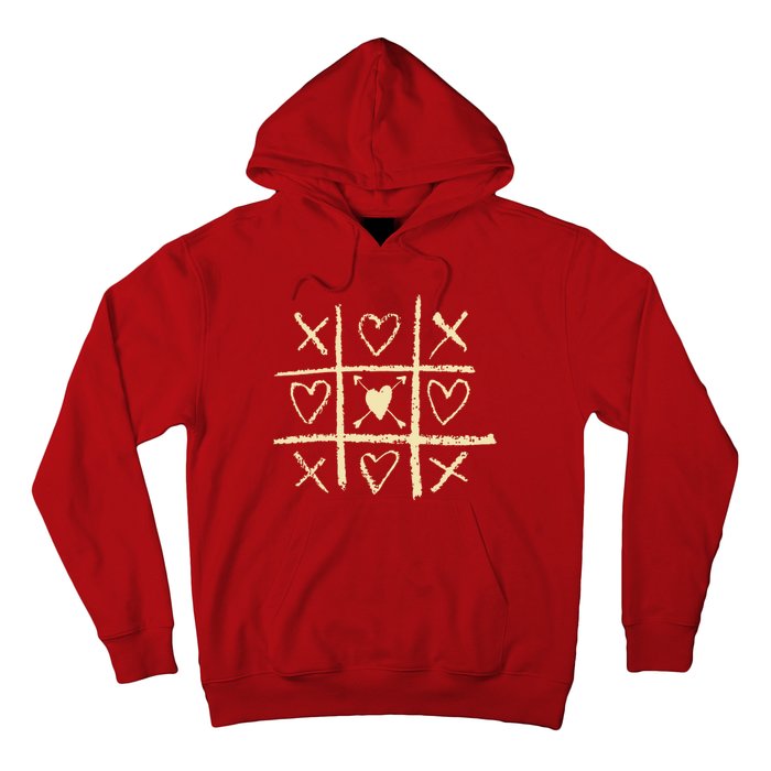 Valentine's Day Tic Tac Toe Love Hearts Hoodie