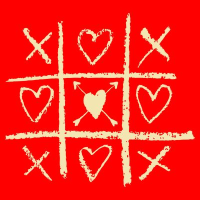 Valentine's Day Tic Tac Toe Love Hearts T-Shirt