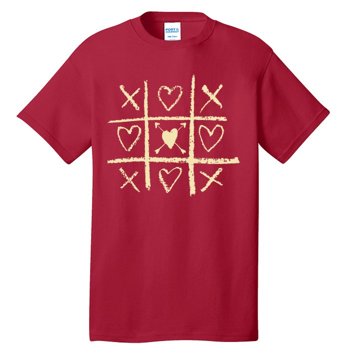 Valentine's Day Tic Tac Toe Love Hearts Tall T-Shirt