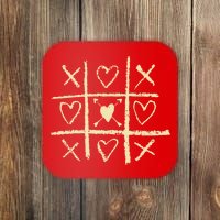 Valentine's Day Tic Tac Toe Love Hearts Coaster