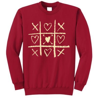 Valentine's Day Tic Tac Toe Love Hearts Tall Sweatshirt