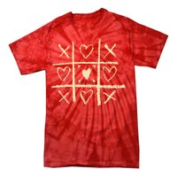 Valentine's Day Tic Tac Toe Love Hearts Tie-Dye T-Shirt