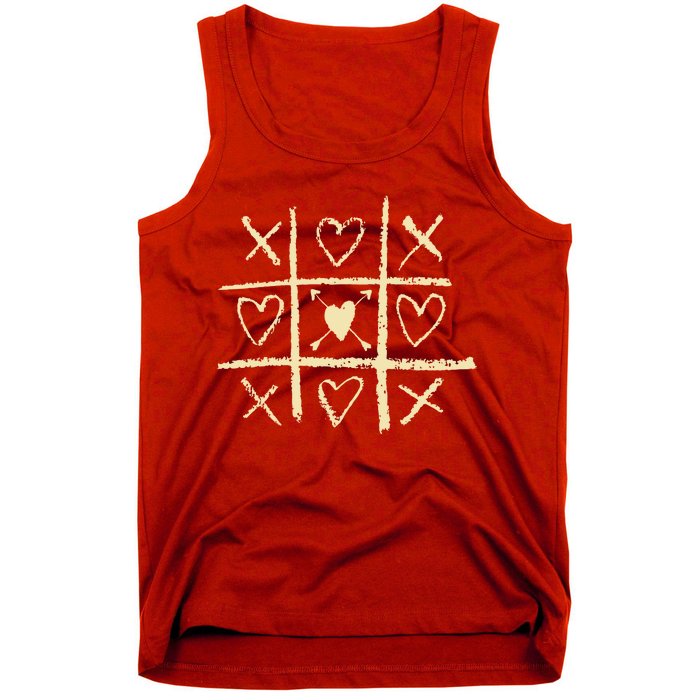 Valentine's Day Tic Tac Toe Love Hearts Tank Top