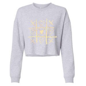 Valentine's Day Tic Tac Toe Love Hearts Cropped Pullover Crew