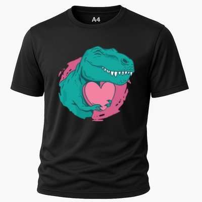 Valentines T-Rex Heart Cooling Performance Crew T-Shirt