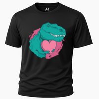 Valentines T-Rex Heart Cooling Performance Crew T-Shirt