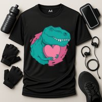 Valentines T-Rex Heart Cooling Performance Crew T-Shirt
