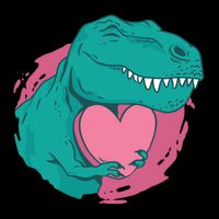 Valentines T-Rex Heart Cooling Performance Crew T-Shirt
