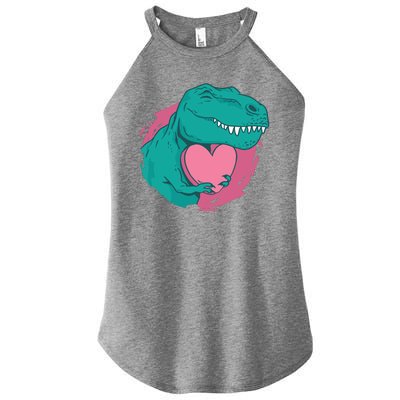 Valentines T-Rex Heart Women’s Perfect Tri Rocker Tank