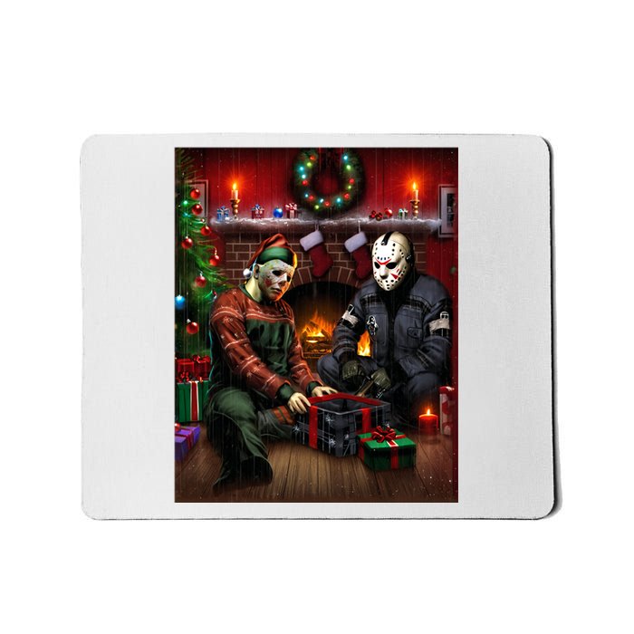 Voorhees And Myers Christmas Horror Christmas Mousepad