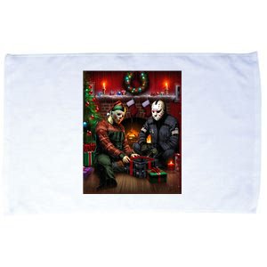 Voorhees And Myers Christmas Horror Christmas Microfiber Hand Towel