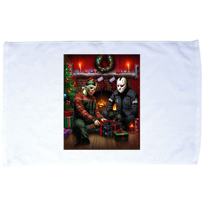 Voorhees And Myers Christmas Horror Christmas Microfiber Hand Towel