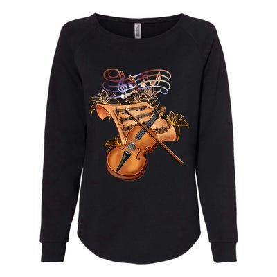 Violin And Musical Note Gift Womens California Wash Sweatshirt