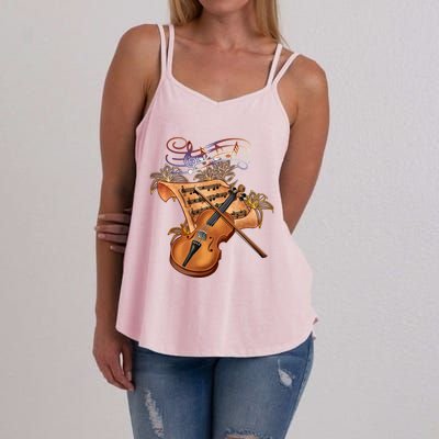 Violin And Musical Note Gift Women's Strappy Tank