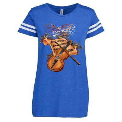 Violin And Musical Note Gift Enza Ladies Jersey Football T-Shirt