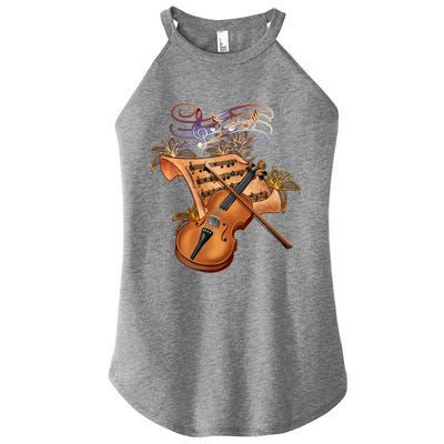 Violin And Musical Note Gift Women's Perfect Tri Rocker Tank