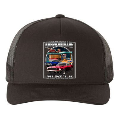 Vintage American Made Muscle Classic Cars And Diner Yupoong Adult 5-Panel Trucker Hat