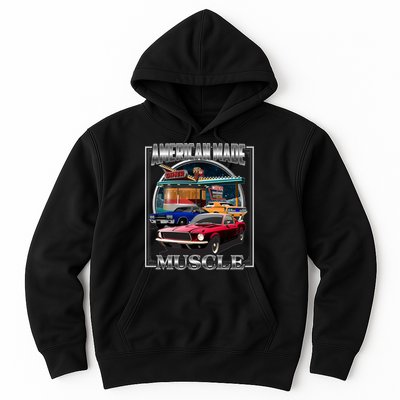 Vintage American Made Muscle Classic Cars And Diner Hoodie