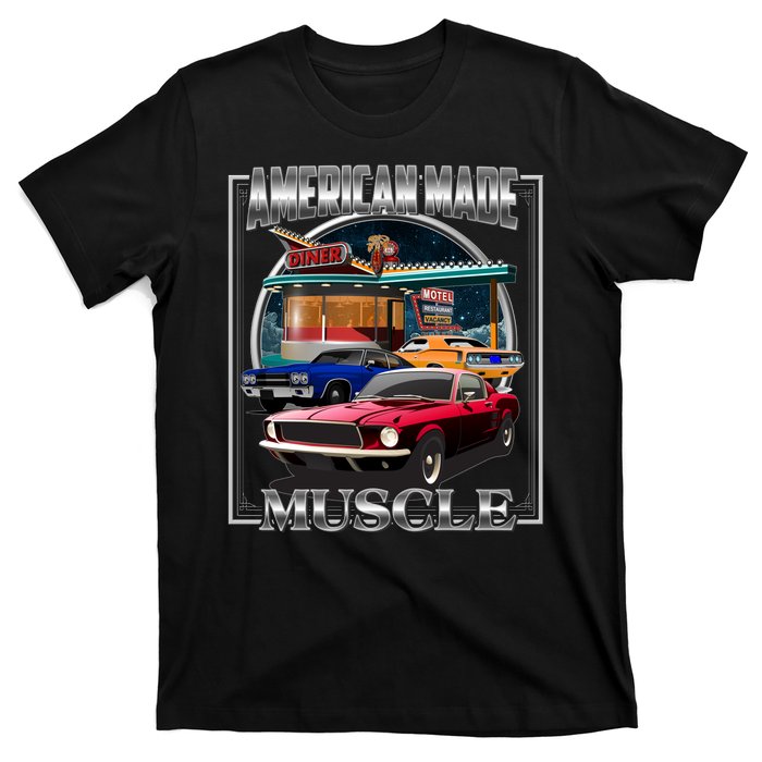 Vintage American Made Muscle Classic Cars And Diner T-Shirt