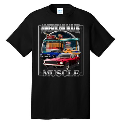 Vintage American Made Muscle Classic Cars And Diner Tall T-Shirt