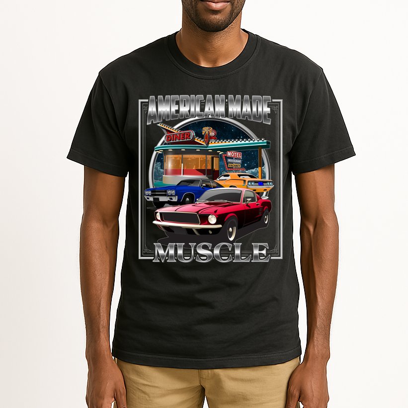 Vintage American Made Muscle Classic Cars And Diner Tall T-Shirt