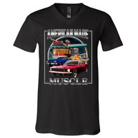 Vintage American Made Muscle Classic Cars And Diner V-Neck T-Shirt