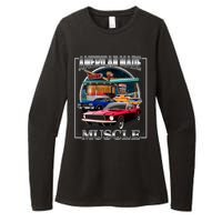 Vintage American Made Muscle Classic Cars And Diner Womens CVC Long Sleeve Shirt