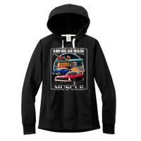 Vintage American Made Muscle Classic Cars And Diner Women's Fleece Hoodie