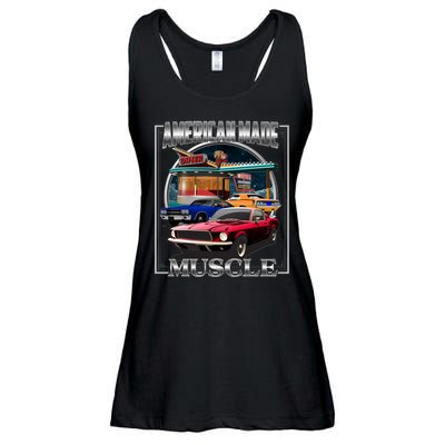 Vintage American Made Muscle Classic Cars And Diner Ladies Essential Flowy Tank