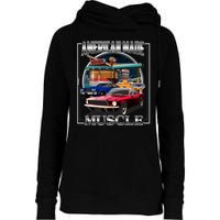 Vintage American Made Muscle Classic Cars And Diner Womens Funnel Neck Pullover Hood