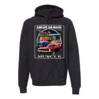 Vintage American Made Muscle Classic Cars And Diner Premium Hoodie