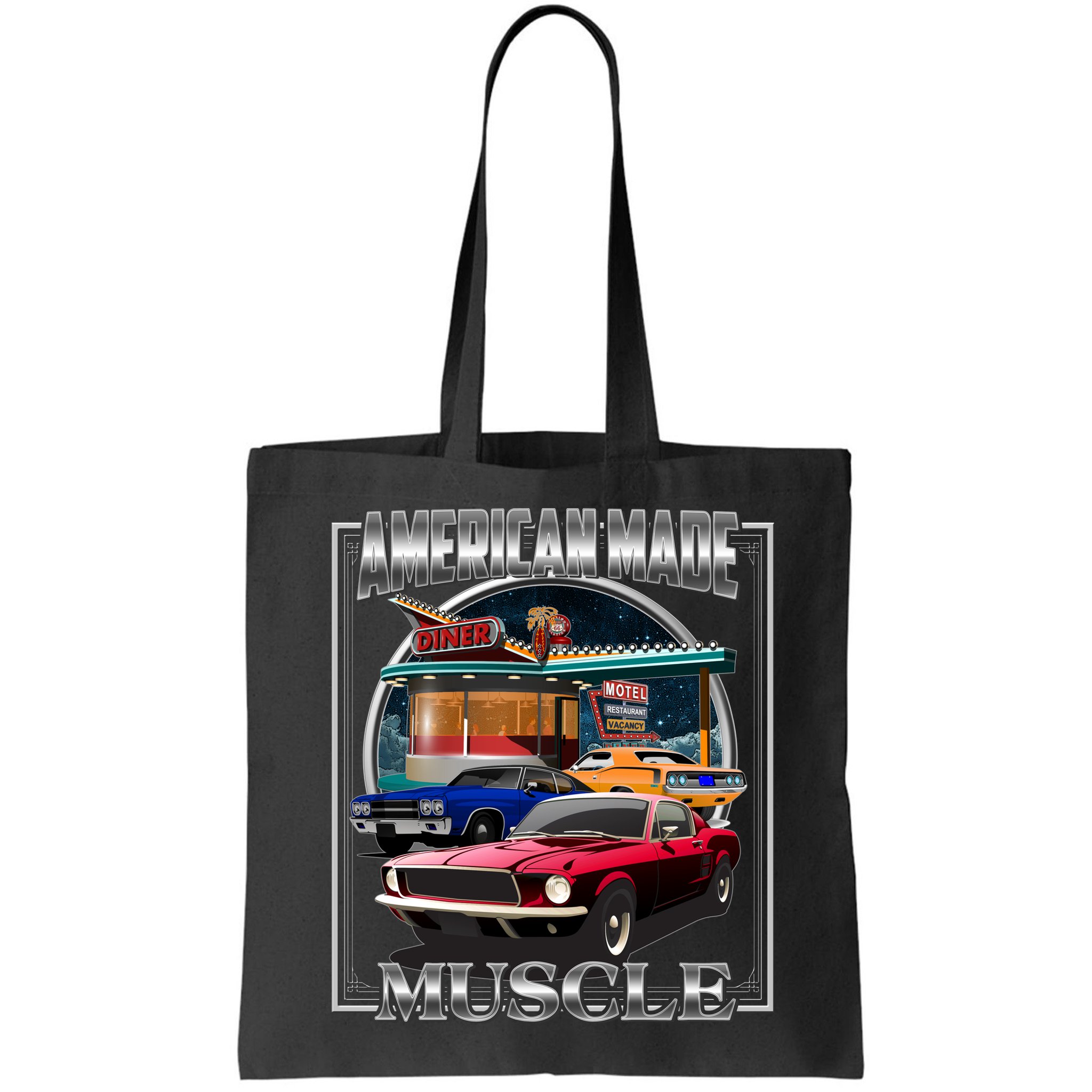 Vintage American Made Muscle Classic Cars And Diner Bag