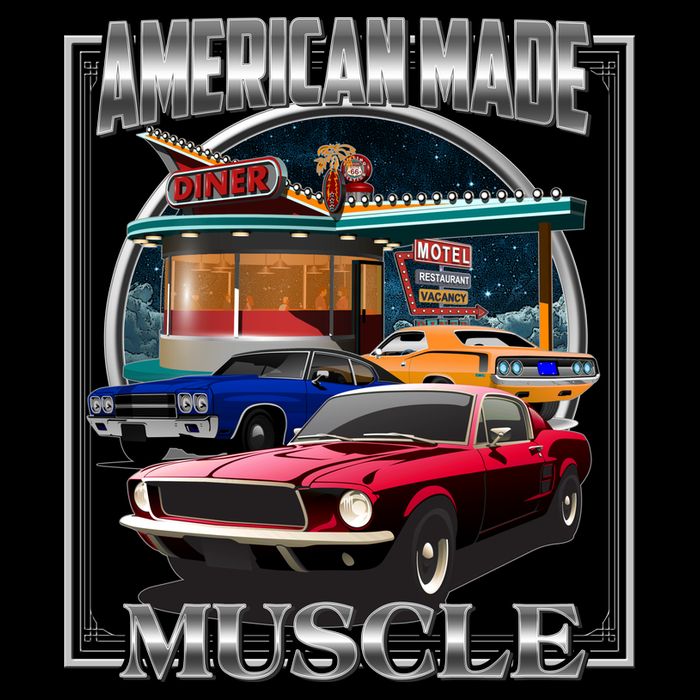 Vintage American Made Muscle Classic Cars And Diner Baby Bodysuit