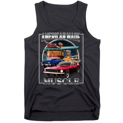 Vintage American Made Muscle Classic Cars And Diner Tank Top