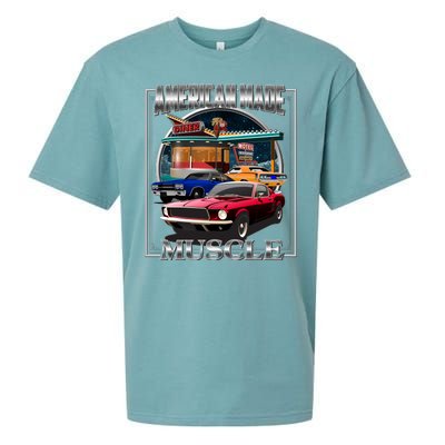 Vintage American Made Muscle Classic Cars And Diner Sueded Cloud Jersey T-Shirt