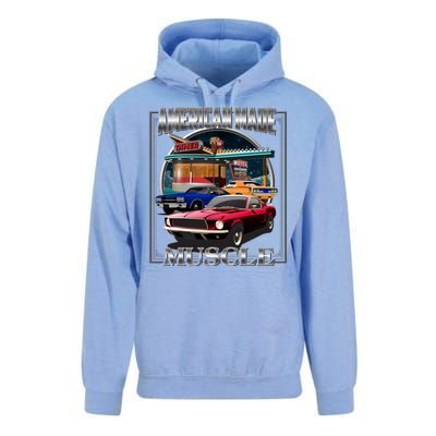 Vintage American Made Muscle Classic Cars And Diner Unisex Surf Hoodie