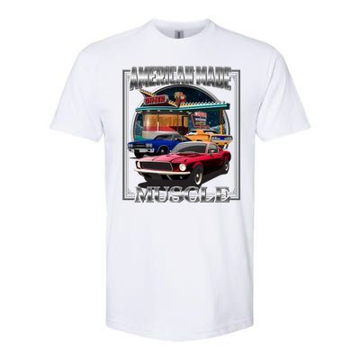 Vintage American Made Muscle Classic Cars And Diner Softstyle CVC T-Shirt