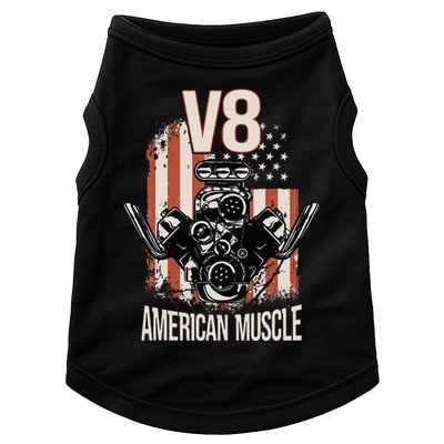 V8 American Muscle Car Usa Flag Engine V8 Doggie Tank